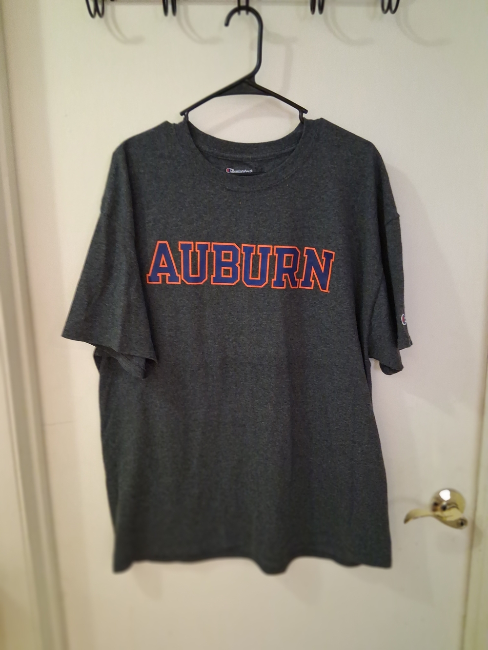 Champion Authentic Auburn Tigers Graphic Logo Gray Crew Neck Tee Men XL - Picture 2 of 5